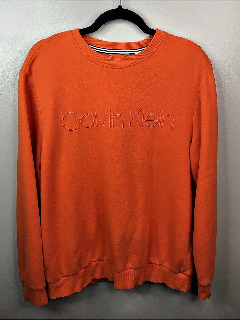 Calvin Klein Soft Touch Fleece Crewneck Orange Large